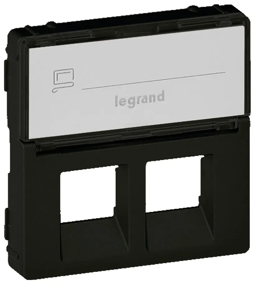 Legrand Legrand 756472 Abdeckung RJ11/RJ45 mit B.-Feld 1-fach Valena Life schwarz
