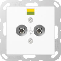 Jung Potential-Ausgl Steckdose 2 Steckerstifte A 565-2 WW