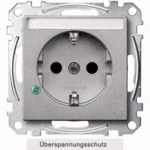 Merten SCHUKO-Steckdose alu Übersp Sch Schriftf. MEG2305-0460