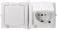 Kopp 137002003 Schutzkontakt 2-fach AP-FR waag.16A 250V IP44 Nautic arktis