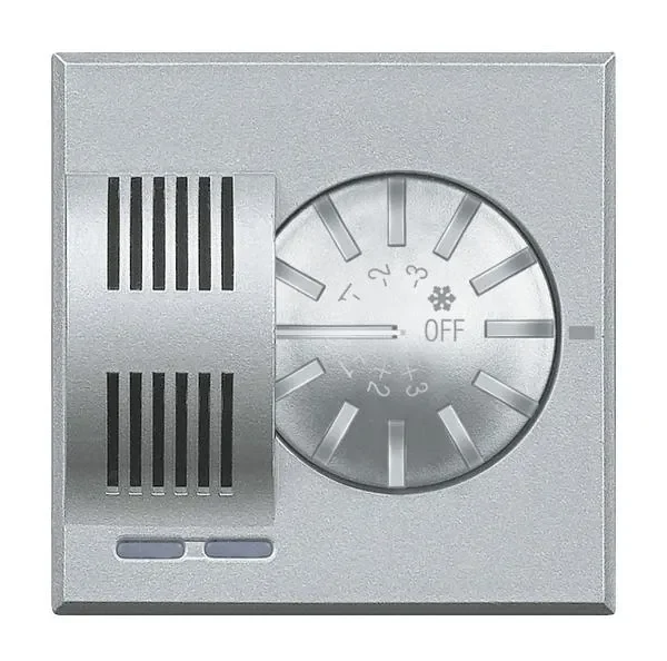 Legrand BTicino HC4692 Raumthermostat mit Stellrad 3-40°C Kontroll-LEDs Aluminium