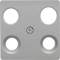 Berker Zentralplatte aluminium 4 Loch 14831404