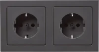 Berker Steckdosen-Kom SCHUKO 2-fach m Ra Q.3 anthrazit 47206096