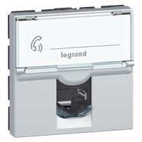 Legrand Legrand 079474 Datendose 1xRJ45 Kategorie6A UTP 2-modulig Mosaic Aluminium