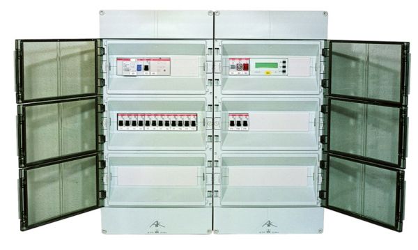 DEVI Wandschrank ST IP54 pulverbesch DV07-08FF400 B1050xH950xT150mm