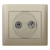 Legrand 771472 Abdeckung Antennen- Steckdose 2-Loch TV-R Galea titanium