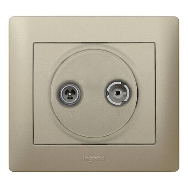 Legrand Legrand 771472 Abdeckung Antennen- Steckdose 2-Loch TV-R Galea titanium