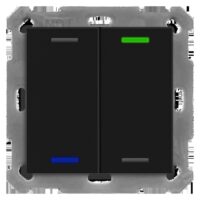 MDT KNX Taster 2-fach Light 55 schwarz matt Neutral BE-TAL550206.01