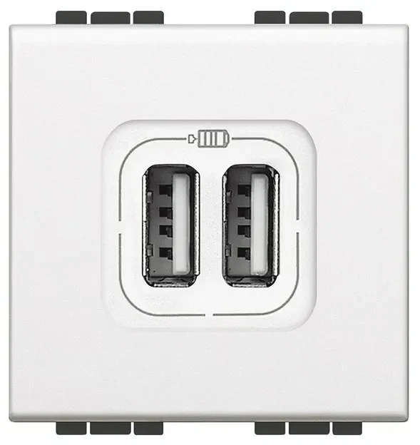 Legrand BTicino N4286C2 LivingLight USB-Lade- station m.2 Ausg. Typ C 2M 1500mA Weiß