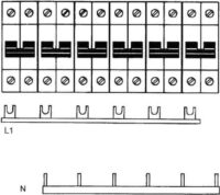 ABB Stotz S&J Kammschiene Zuleitung:1Phase+N SZ-KS9/30N