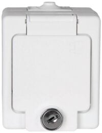 Kopp 105602008 Schutzkontsteckdose AP-FR 1-fach 2-polig16A 250V IP44 Std arktis