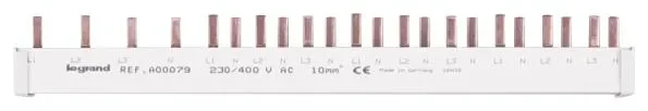 Legrand A00079 Stiftkammschiene Kombi 13TE 10qmm 3-phasig+N f.1Fi u.9 LS 1+N
