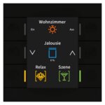 MDT Tastsensor KNX UP schwarz matt 6-fach 6pkt LED BE-TAS8606.02 inklusive Ankopplung mit Display