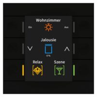 MDT Tastsensor KNX Unterputz schwarz matt 6-fach 6pkt LED BE-TAS8606.02 inklusive Ankopplung mit Display