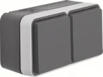 Berker Steckdose SCHUKO 2-f. waag. mit Klappdeckel. 47843535