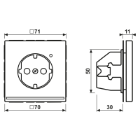 Jung SCHUKO-Steckdose 16A 250V LED-Orient.licht ws AL 1520-O AN LNW