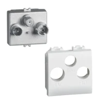 BTicino N4210M2DN LivingLight Anschluss- dose für TV-Radio-Sat 2M Weiß