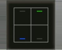 MDT Tastsensor KNX Unterputz schwarz glänzend 4-fach 4pkt BE-GTL40S.01S