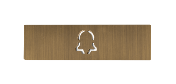 Doorbird DoorBird D21x Namensschild für eine Ruftaste, Glockensymbol – Echtes Messing