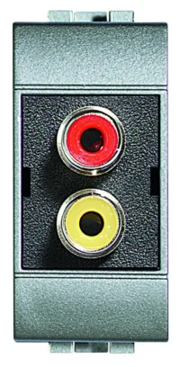 BTicino NT4269R Steckdose 2xRCA (Cinch) Lötanschluss 1M Tech