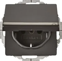 Berker SCHUKO-Steckdose anthrazit/sa Deckel/Beschriftung 47466086