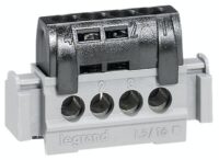 Legrand 004850 Klemmenleiste schwarz -x6-25qmm 4x 1,5-16qmm Länge:47mm