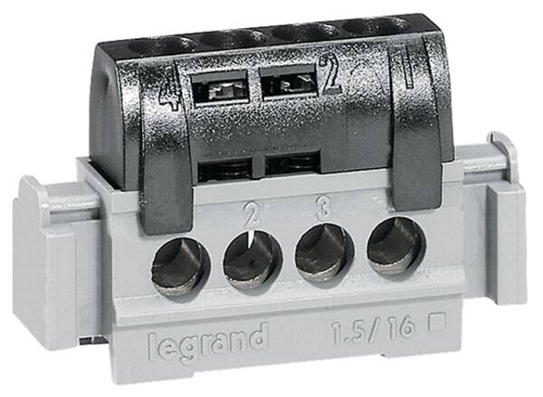 Legrand Legrand 004850 Klemmenleiste schwarz -x6-25qmm 4x 1,5-16qmm Länge:47mm