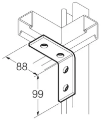 Legrand SB504 Winkelverbinder 4-Loch 99x88 tauchfeuerverzinkt