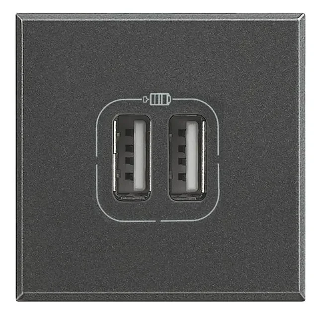 Legrand BTicino HS4285C2 AXOLUTE USB-Lade- steckdose 2-fach 1500mA 2M Anthrazit
