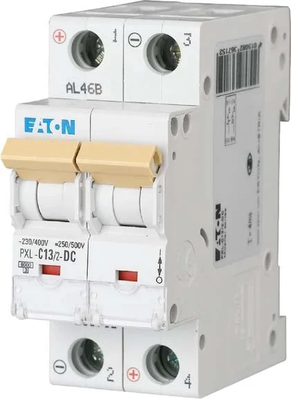 Eaton (Installation) Leitungsschutzschalter 13A,2-polig, Steckklemme C, DC PXL-C13/2-DC