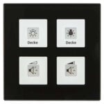 MDT Technologies KNX RF+ Funk Glastaster 4-fach, schwarz, RF-GTT4S.01