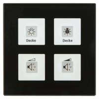 MDT Technologies KNX RF+ Funk Glastaster 4-fach, schwarz, RF-GTT4S.01