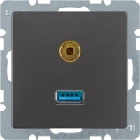 Berker USB/3,5mm Audio Steckdose anthrazit/sa 3315396086