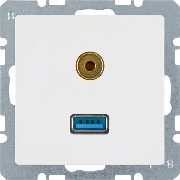Berker Berker Steckdose USB/3,5mm Audio polarweiß samt 3315396089