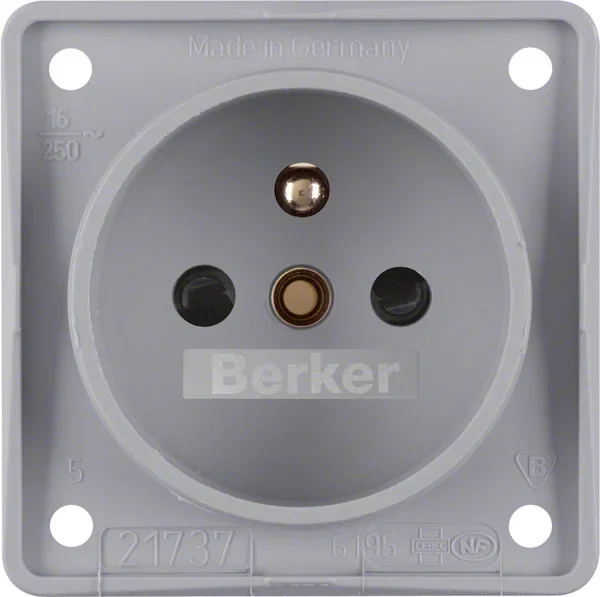 Berker Berker Steckdose grau mit Erdungsstift 961952506