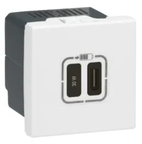 Legrand 077585L USB Typ C Ladesteckdose 2-modulig 30W Mosaic ultraweiß