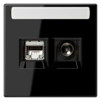 Jung MMDLS4521SW Smart-TV-Anschlussdose 2-fach mit Schriftfeld Thermoplast LS schwarz