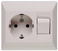 Kopp 190301082 Schutzkontsteckd.16A 250V Schalter 10A 250V creme-weiß