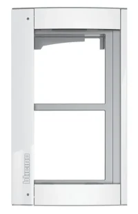 BTicino 350222 Abdeckrahmen 2M mit Träger für Türstation SFERA Aluminium Allwhite