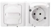 Kopp 131202003 Schutzkontsteckd AP-FR 2-fach waag.16A IP44 Blueelectric arktis