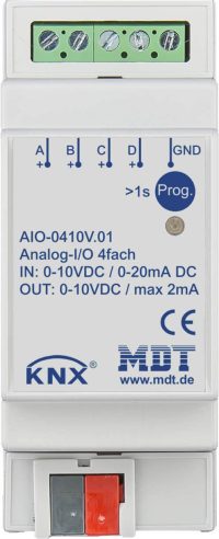 MDT Technologies Schaltaktor 4-fach I/O 2TE, REG, 0-10V AIO-0410V.01