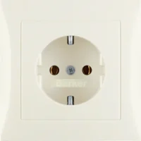 Berker SCHUKO-Steckdose weiß/gl mit Abdeckplatte 47428982