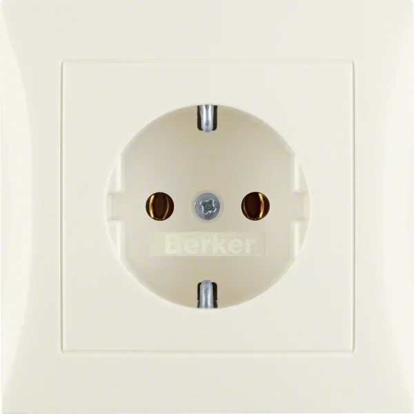 Berker Berker SCHUKO-Steckdose weiß/gl mit Abdeckplatte 47428982