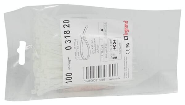 Legrand Legrand 031820 Kabelbinder Colring farblos innenverzahnt 2,4x95mm