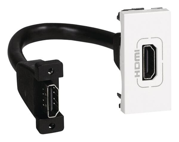 Legrand Legrand 078778 HDMI1.4 Dose mit Kabel 1-modulig Mosaic ultaweiß