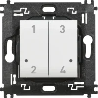 Bticino N4575CW Drahtloser Szenentaster 4-fach für LivingLight with Netatmo Weiß
