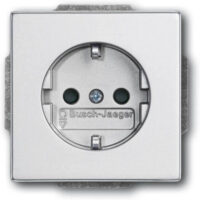 Busch-Jaeger SCHUKO Steckdosen-Einsatz Aluminium-Silber 2300 EUCB-83