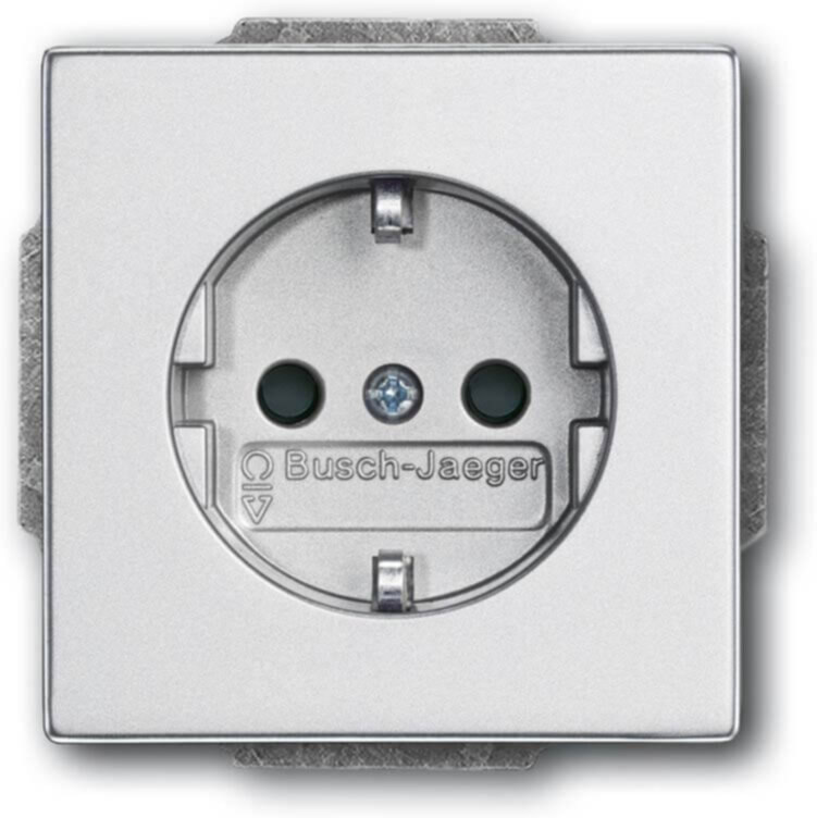 Busch-Jaeger Busch-Jaeger SCHUKO Steckdosen-Einsatz Aluminium-Silber 2300 EUCB-83
