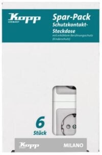 Kopp 912120010 Schutzkontaktsteckdosen KS 16A 250V Pack:6 Milano stahl
