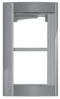 BTicino 350223 Abdeckrahmen 2M mit Träger für Türstation SFERA Aluminium Allstreet